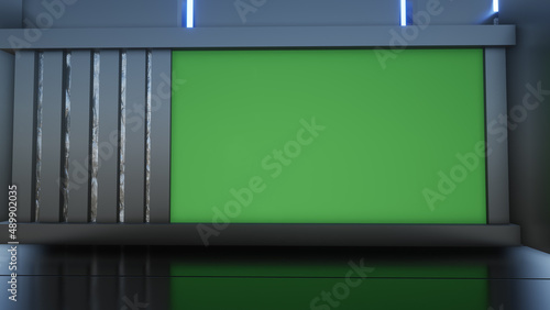 News Studio  Backdrop For TV Shows .TV On Wall.3D Virtual News Studio Background  3d illustration