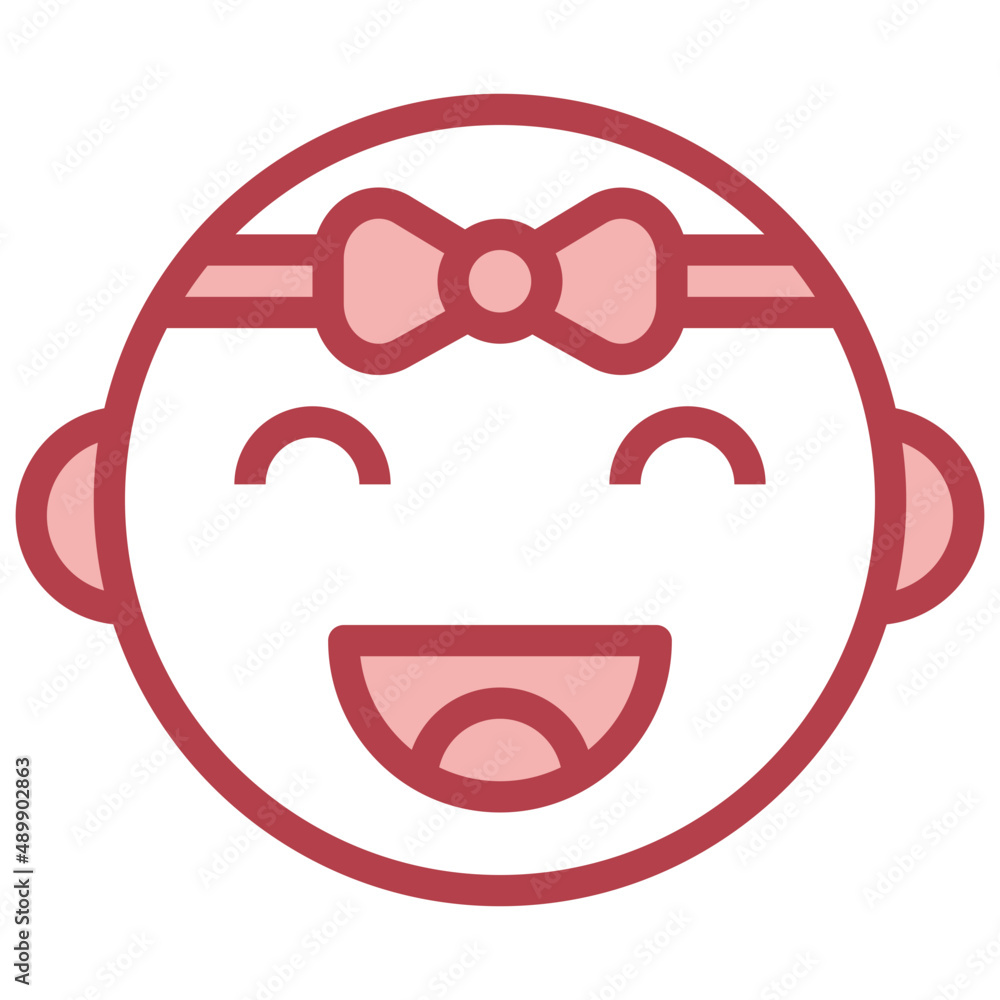 HAPPY red line icon,linear,outline,graphic,illustration HAPPY red line icon,linear,outline,graphic,illustration