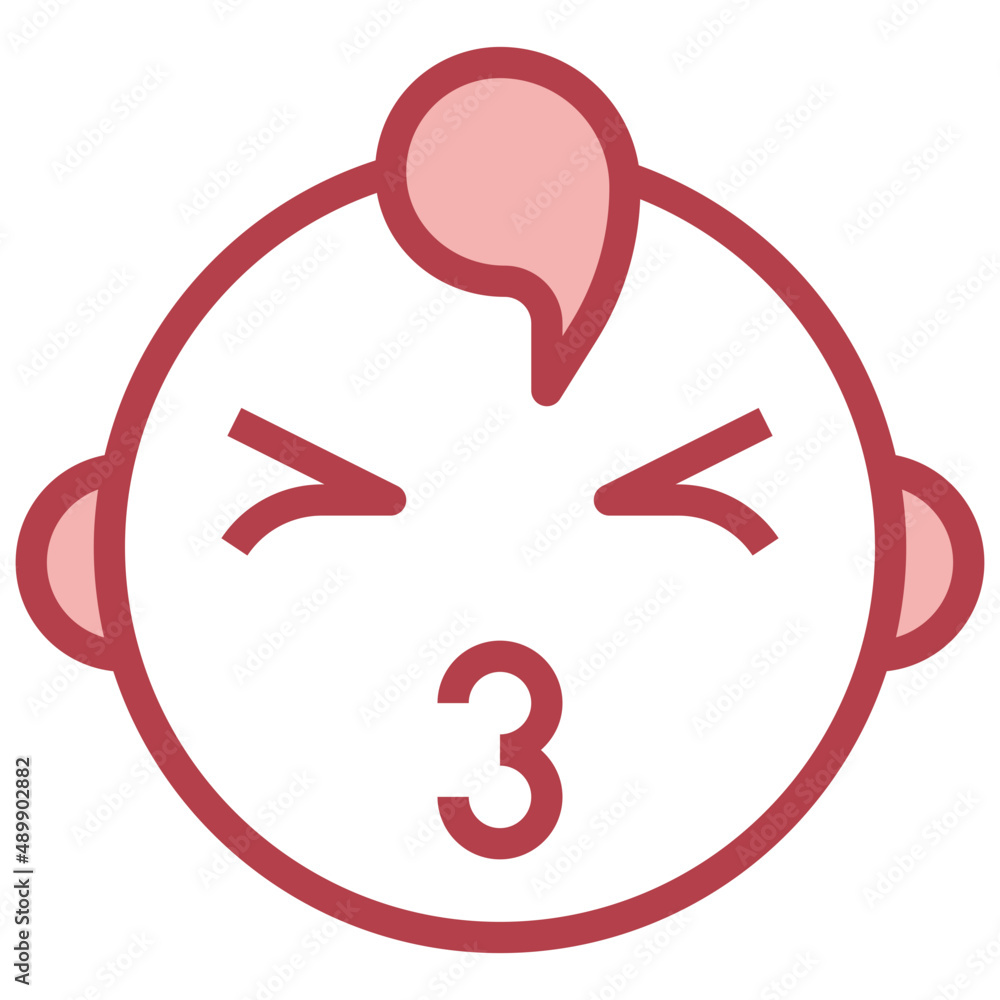 KISS red line icon,linear,outline,graphic,illustration KISS red line icon,linear,outline,graphic,illustration