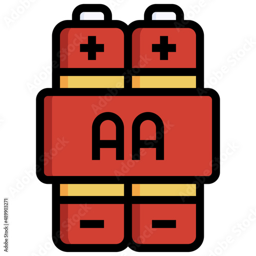 BATTERY filled outline icon,linear,outline,graphic,illustration