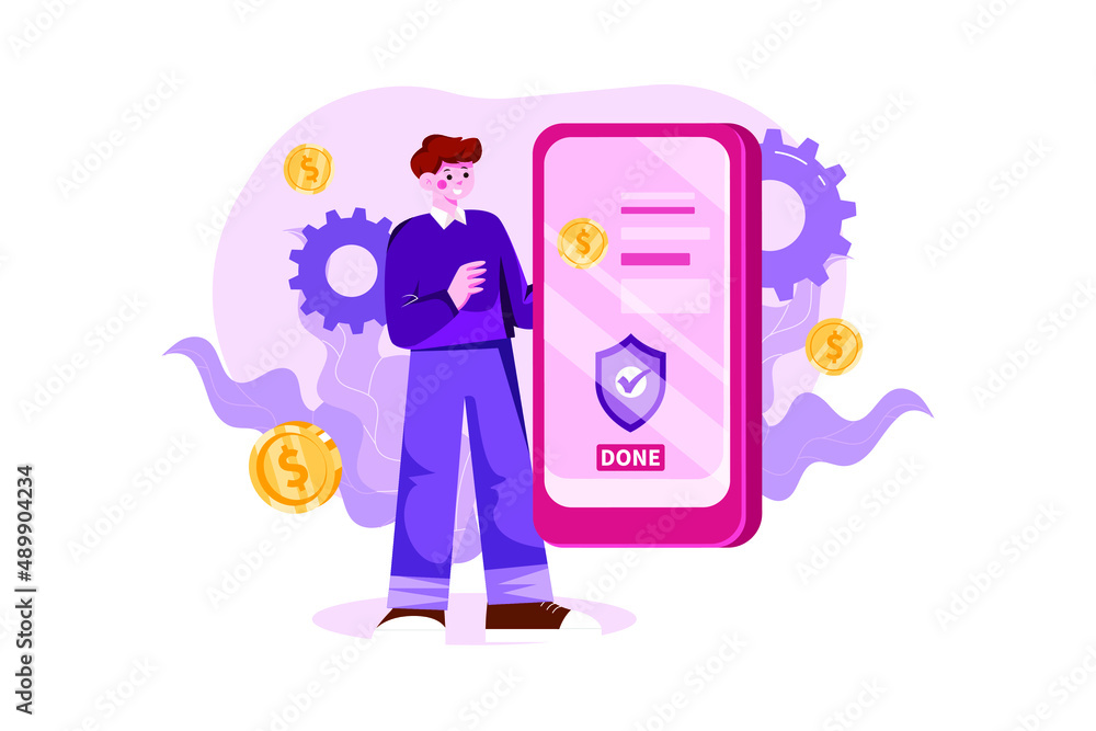 Online Payment Security Illustration concept. Online Payment Security Illustration concept.