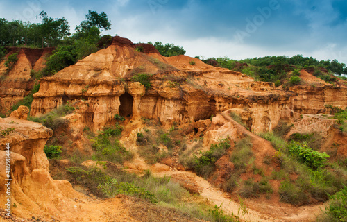 gongoni, called "grand canyon" of west bengal, gorge of red soil, India