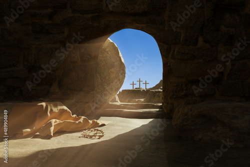 Fotobehang Empty tomb of Jesus Christ