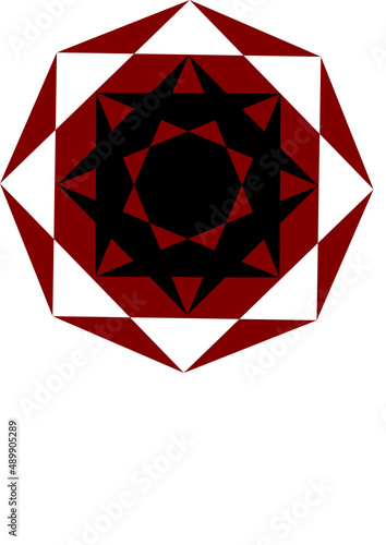 Roter Diamand mit schwarzer Flocke auf transparentem Hintergrund