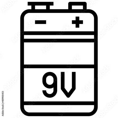 9V line icon,linear,outline,graphic,illustration