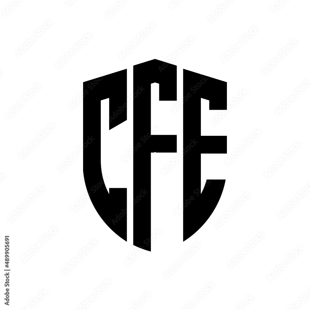 CFE letter logo design. CFE modern letter logo with black background