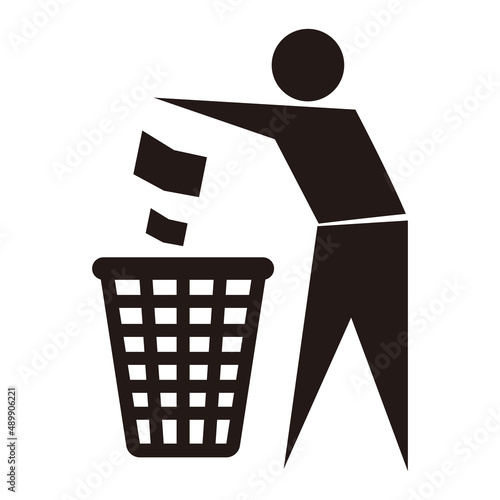 litter icon throw garbage icon vector illustration logo template for many purpose. Isolated on white background	