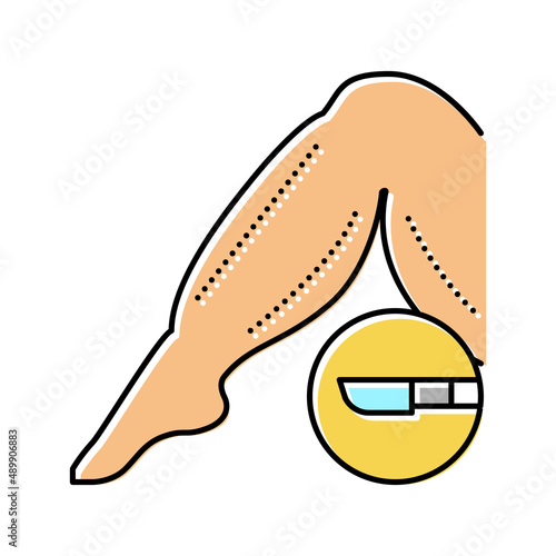 leg plastic surgery color icon vector illustration photo