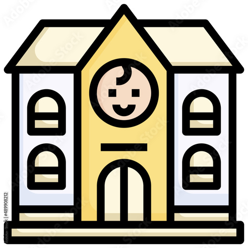 ORPHANAGE filled outline icon,linear,outline,graphic,illustration