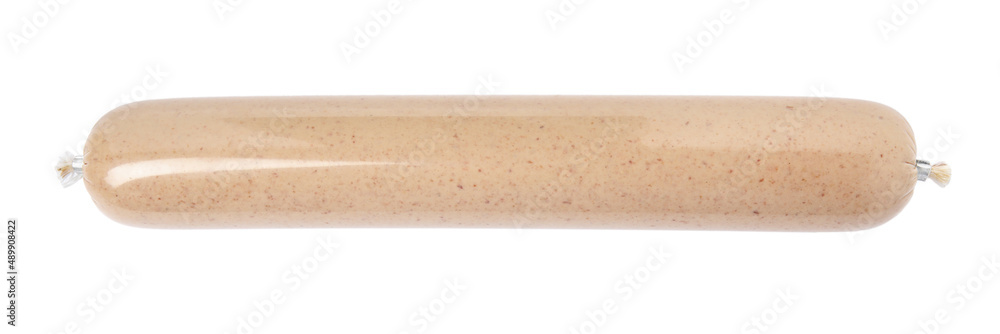 One whole delicious liverwurst isolated on white One whole delicious liverwurst isolated on white
