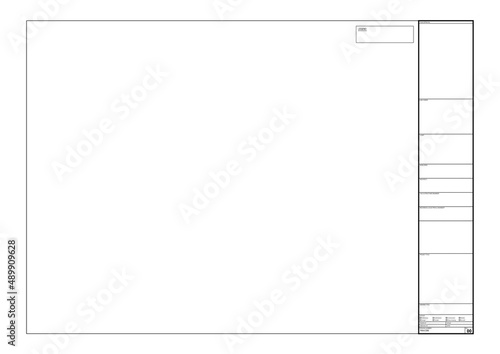 2D drawing title block on white background. Used to standardize submission of the project drawings. 