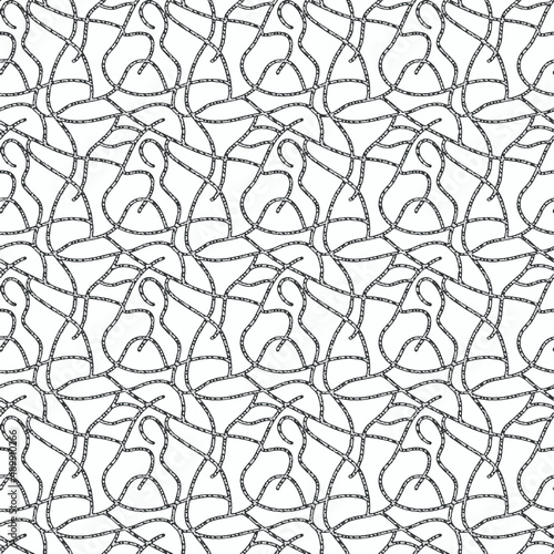 Monotone blue and grey of silhouette tropical foliage and fill in stripe leaves in colorful mood seamless pattern in vector for fashion fabric and all prints