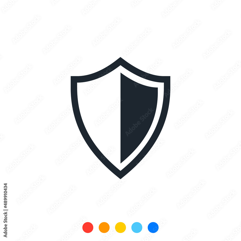 Icon of Protection shield, Vector Icon of Protection shield, Vector