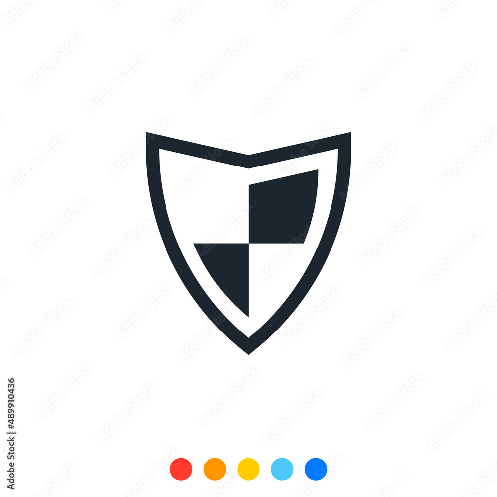 Icon of Protection shield, Vector Icon of Protection shield, Vector