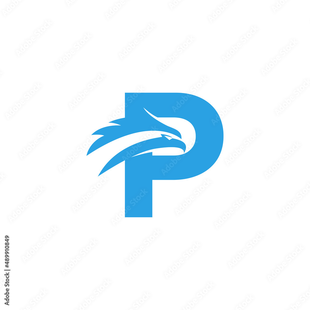 creative letter p concept eagle logo design vector illustration Stock ...