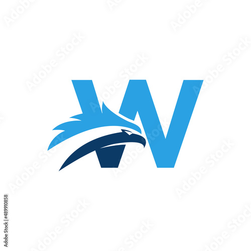 creative letter w concept eagle logo design vector illustration