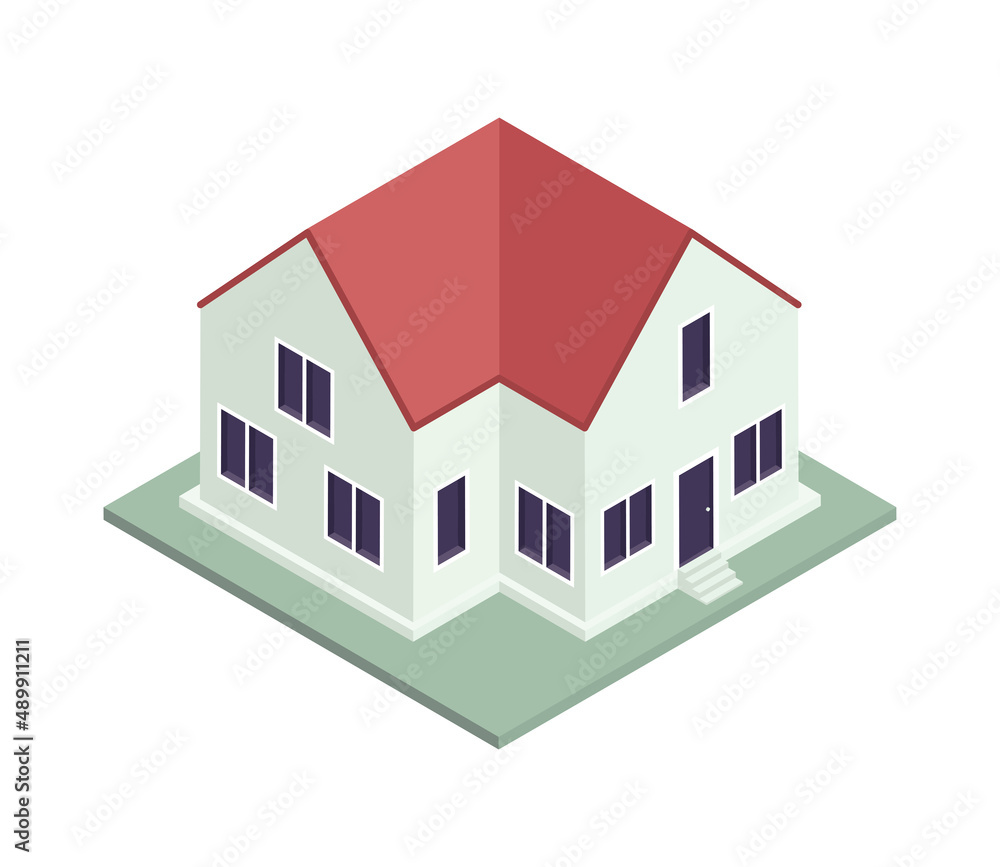 isometric house building