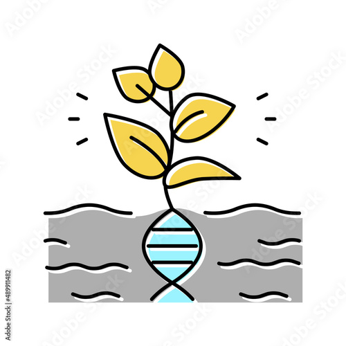 plant genetic color icon vector illustration flat