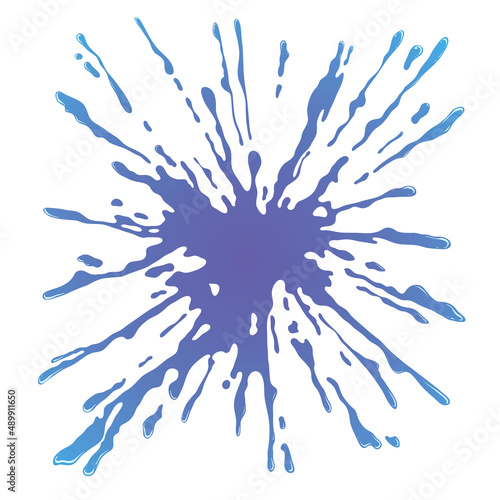 Blue splashes. Comics book cartoon style. Vector illustration. 