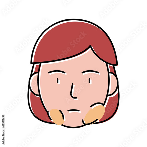 inflammation of submandibular lymph nodes color icon vector illustration