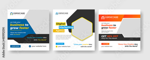 digital business marketing social media post and web banner instagram post and business agency