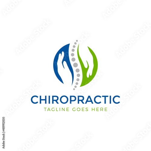spine chiropractic logo design vector illustration