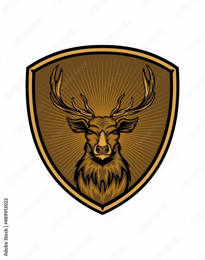Obraz premium Deer Emblem Illustration