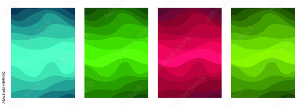 The background has wavy lines that change color from dark to light on the center. Vector illustration. File Eps 8