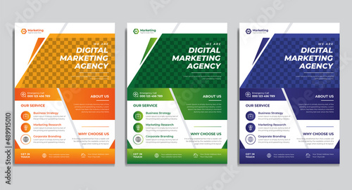 Digital marketing agency corporate flyer design template vector premium