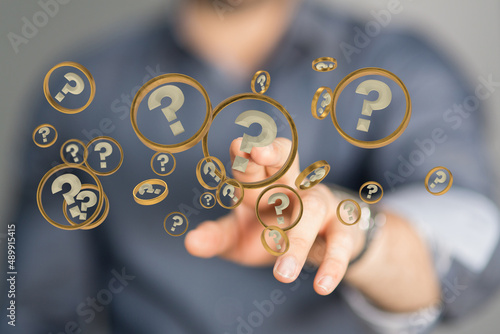 3d question marks backgroun...