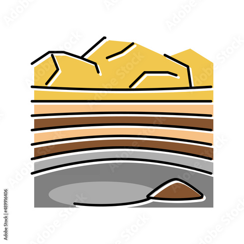 opencast goldmine color icon vector illustration