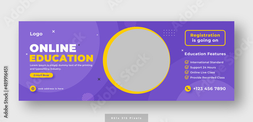 Online education social media facebook cover or web banner