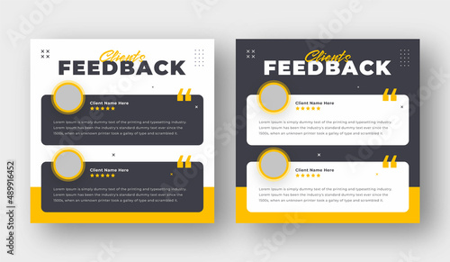Customer feedback and testimonial social media post web banner
