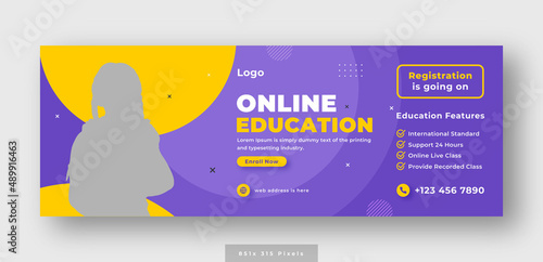 Online education social media facebook cover or web banner