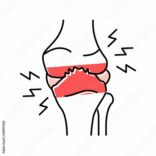 osteoarthritis health problem color icon vector illustration