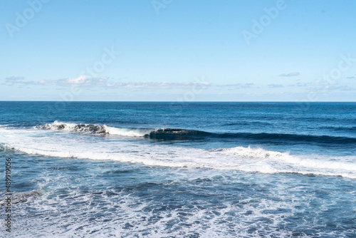 A-frame of a beach break wave
