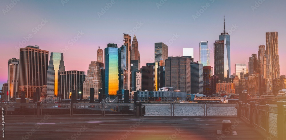 skyline sunrise New York City beautiful