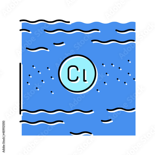 disinfection chlorin water color icon vector illustration photo
