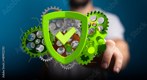 Set of green gears and cogs...