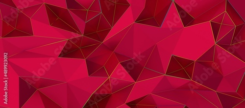 Low poly triangle posters, modern concept pink