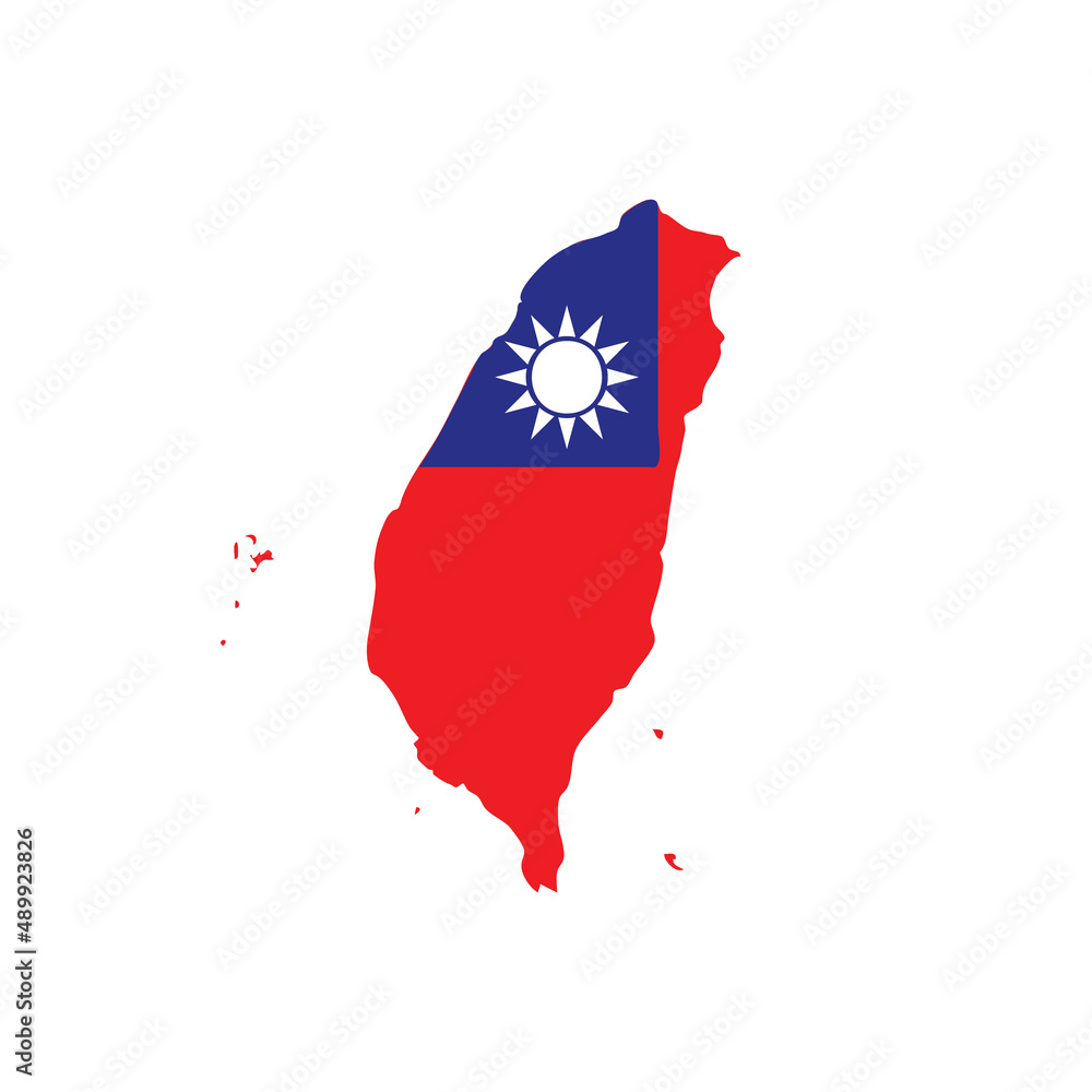 Taiwan map. Republic of China national borders. Taiwanese nation. Stock ...