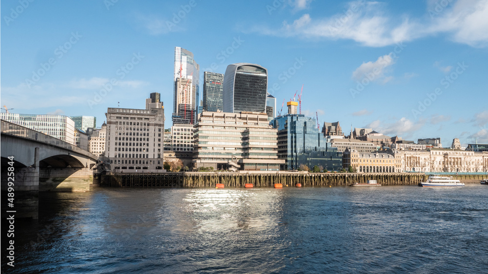 Financial London. The skyscrapers and modern architecture of the City of London business and financial district known as The Square Mile. Financial London. The skyscrapers and modern architecture of the City of London business and financial district known as The Square Mile.