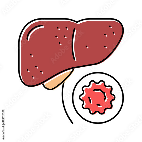 hepatitis B color icon vector illustration