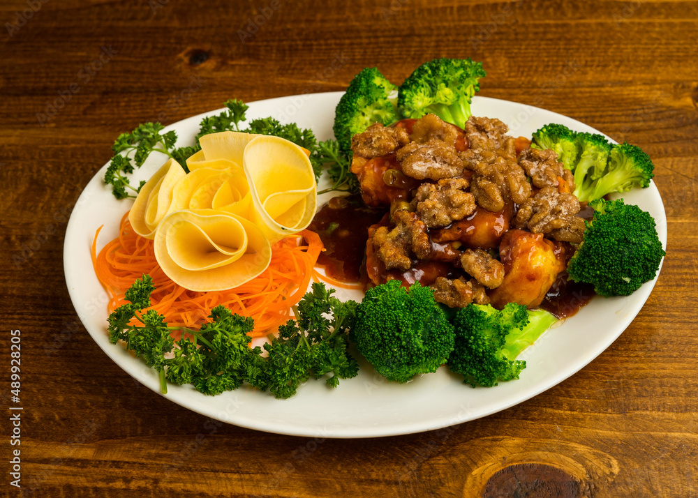 Walnut shrimp with broccoli Walnut shrimp with broccoli