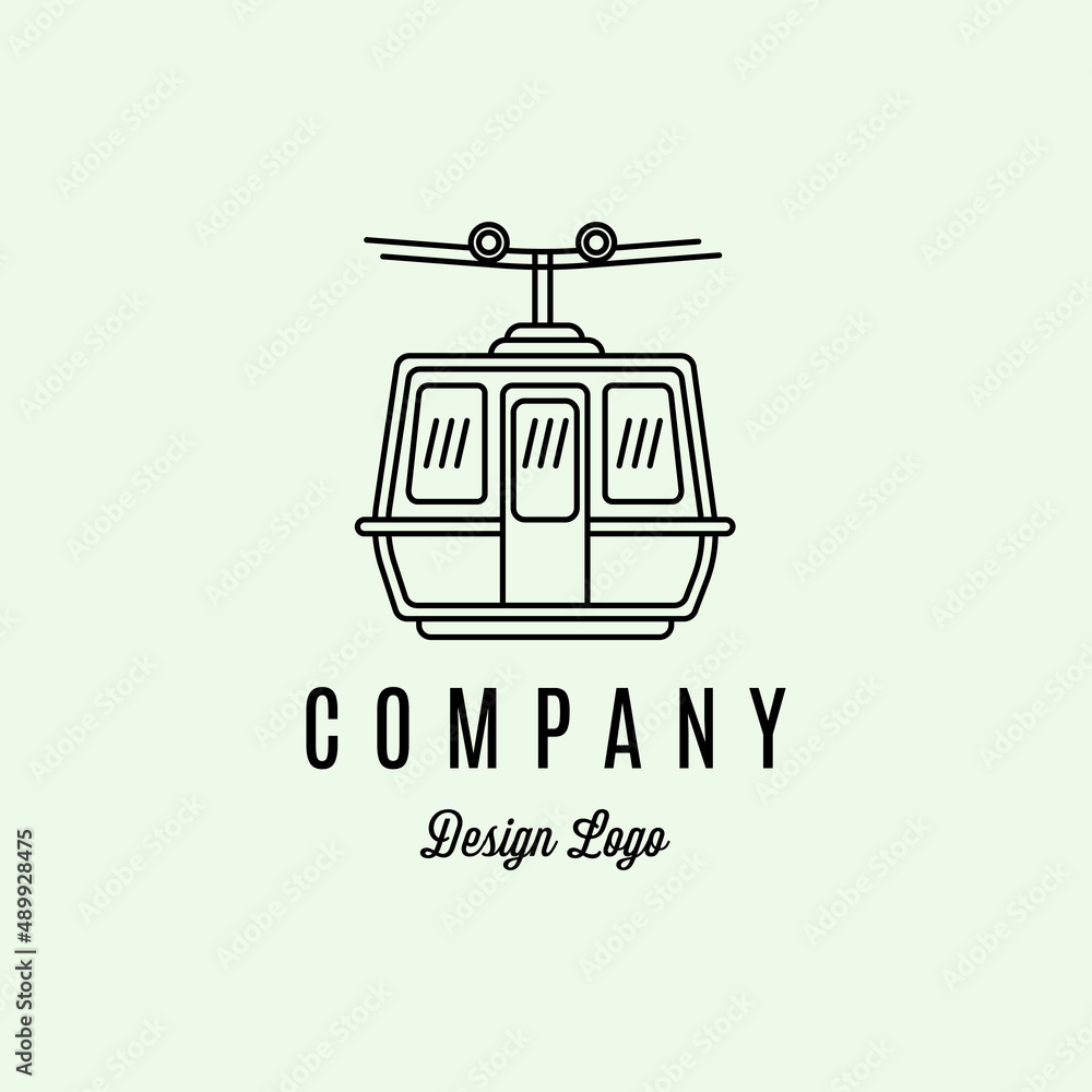 Cable car line art simple icon vector minimalist illustration gondola Cable car line art simple icon vector minimalist illustration gondola