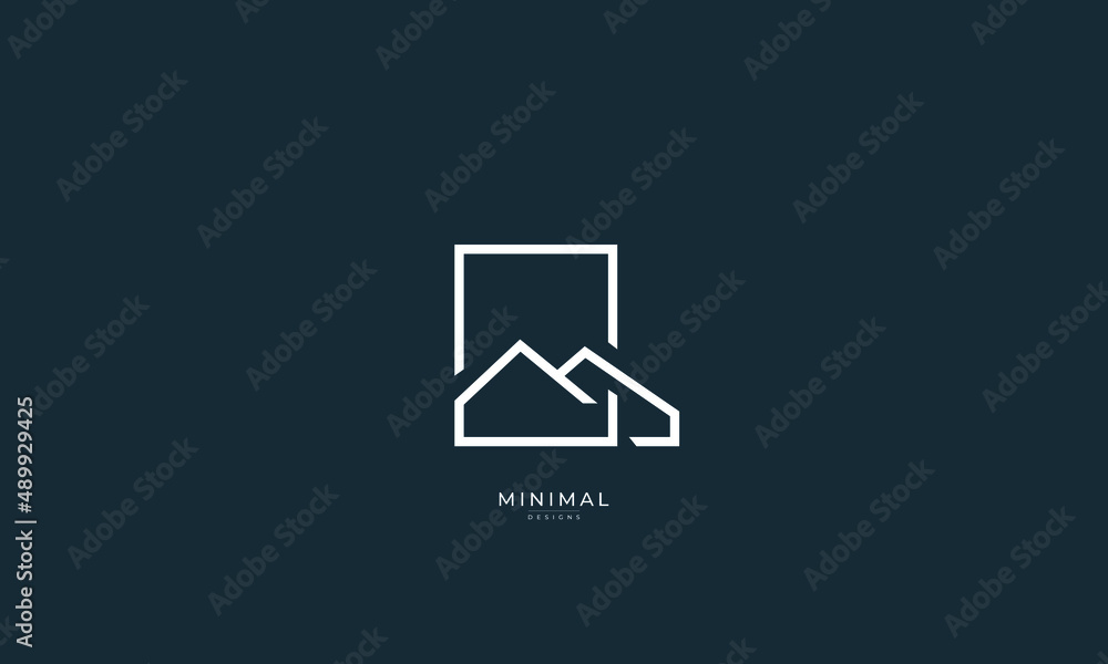 A line art icon logo of a mountain A line art icon logo of a mountain