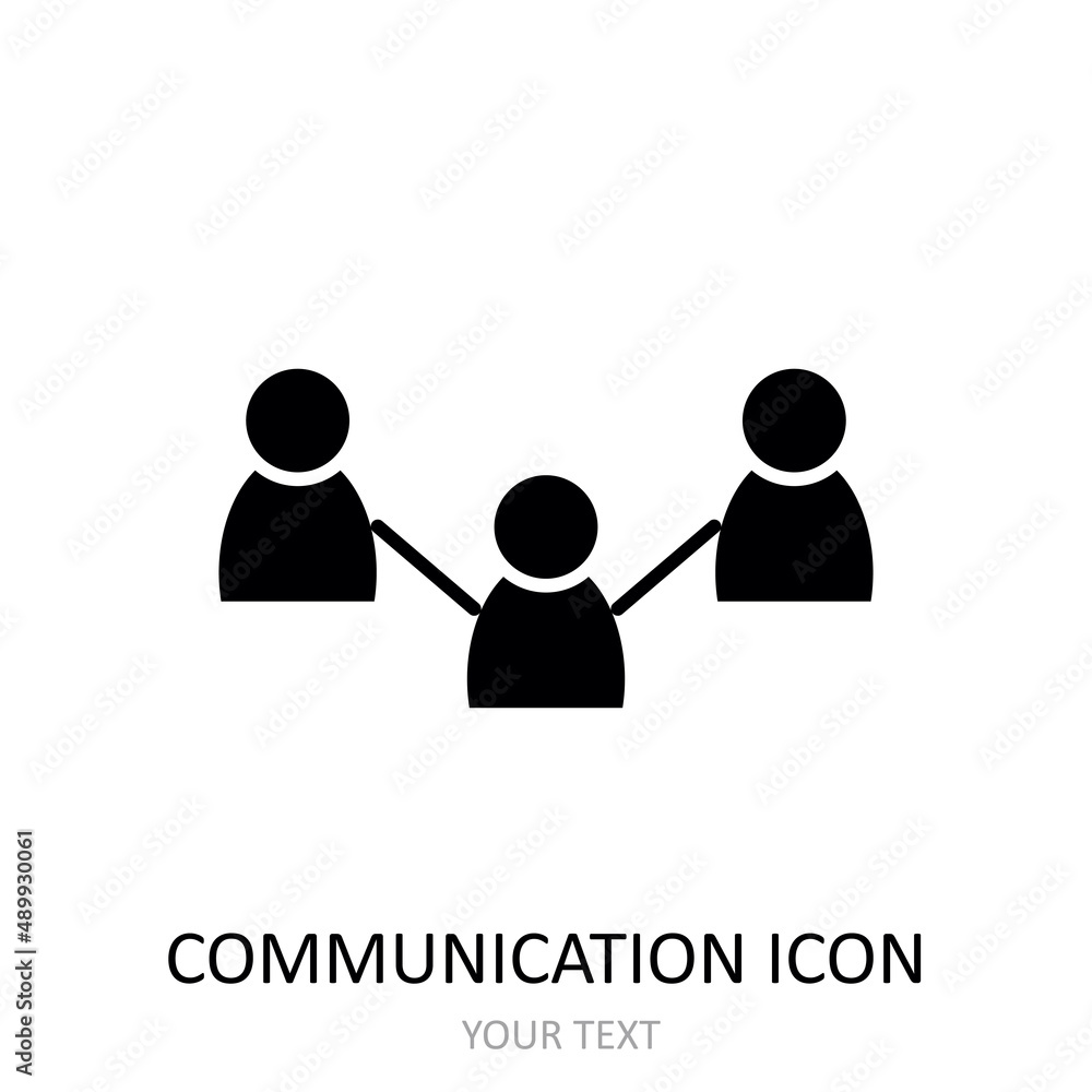 Obraz premium Vector illustration with communication icon. Outline drawing.