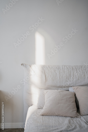 Light on a white wall.