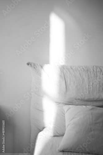 Light on a white wall.