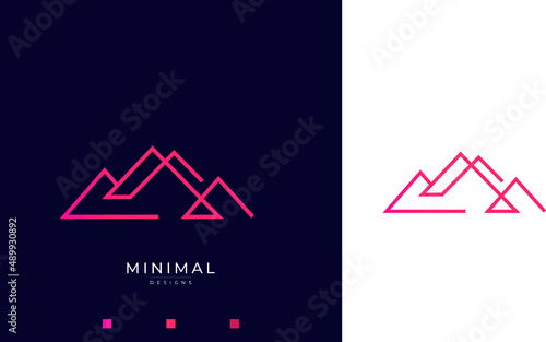 A line art icon logo of a mountain
